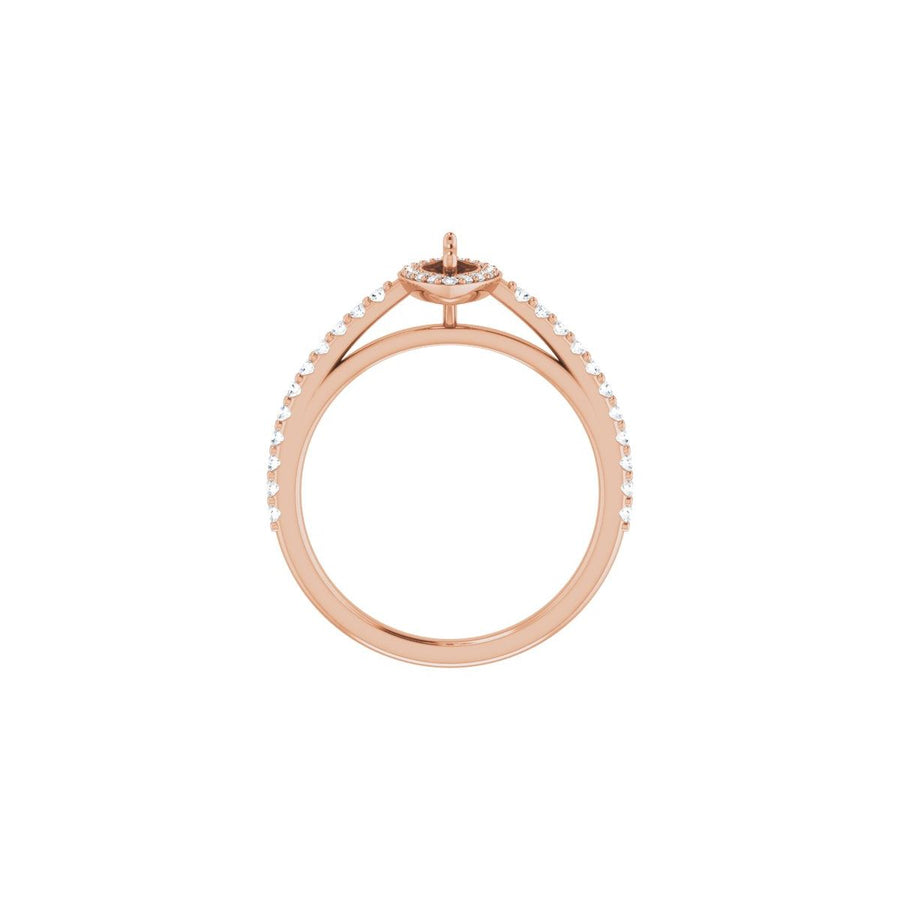 Marquise Halo-Style Engagement Ring Semi-Mount - gallery - Series 121987