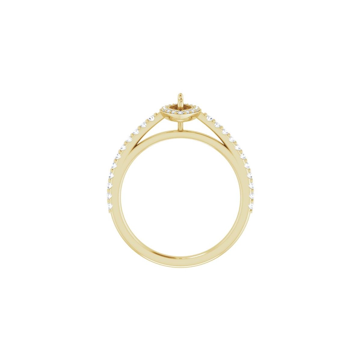 Marquise Halo-Style Engagement Ring Semi-Mount - gallery - Series 121987