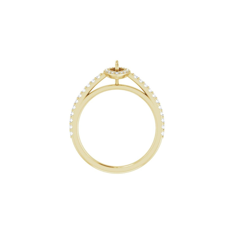 Marquise Halo-Style Engagement Ring Semi-Mount - gallery - Series 121987