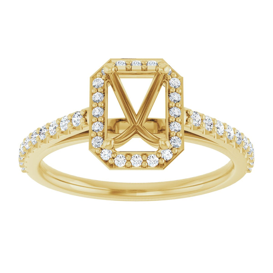 Emerald Halo-Style Engagement Ring Semi-Mount - gallery - Series 121987