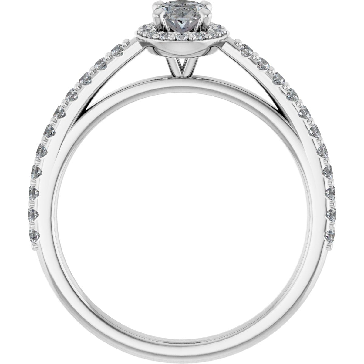 Oval Halo-Style Engagement Ring Semi-Mount - gallery - Series 121987