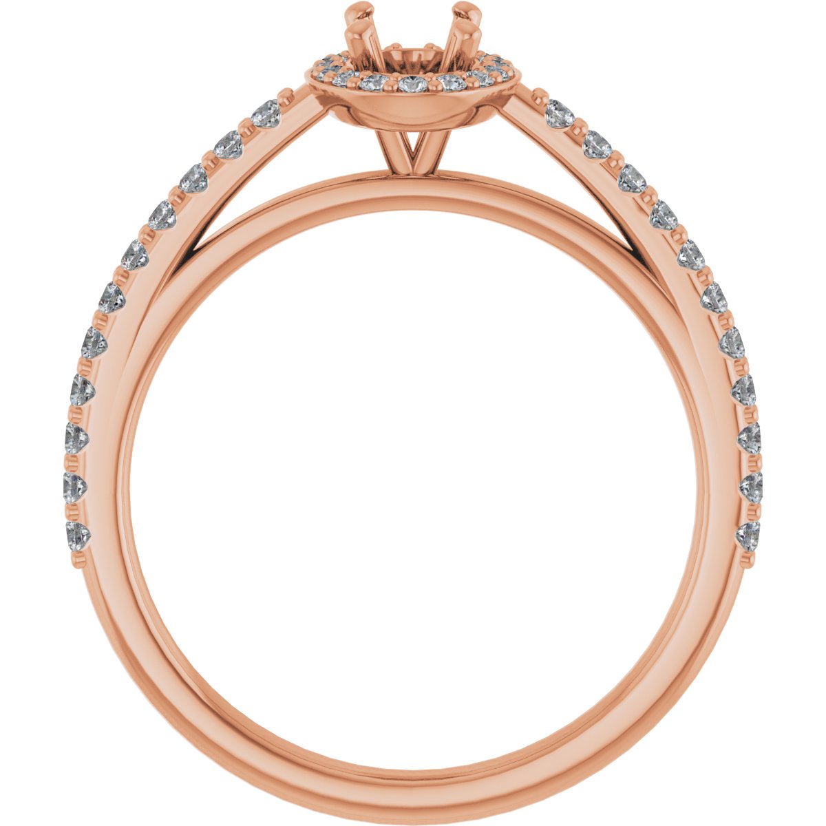 Oval Halo-Style Engagement Ring Semi-Mount - gallery - Series 121987