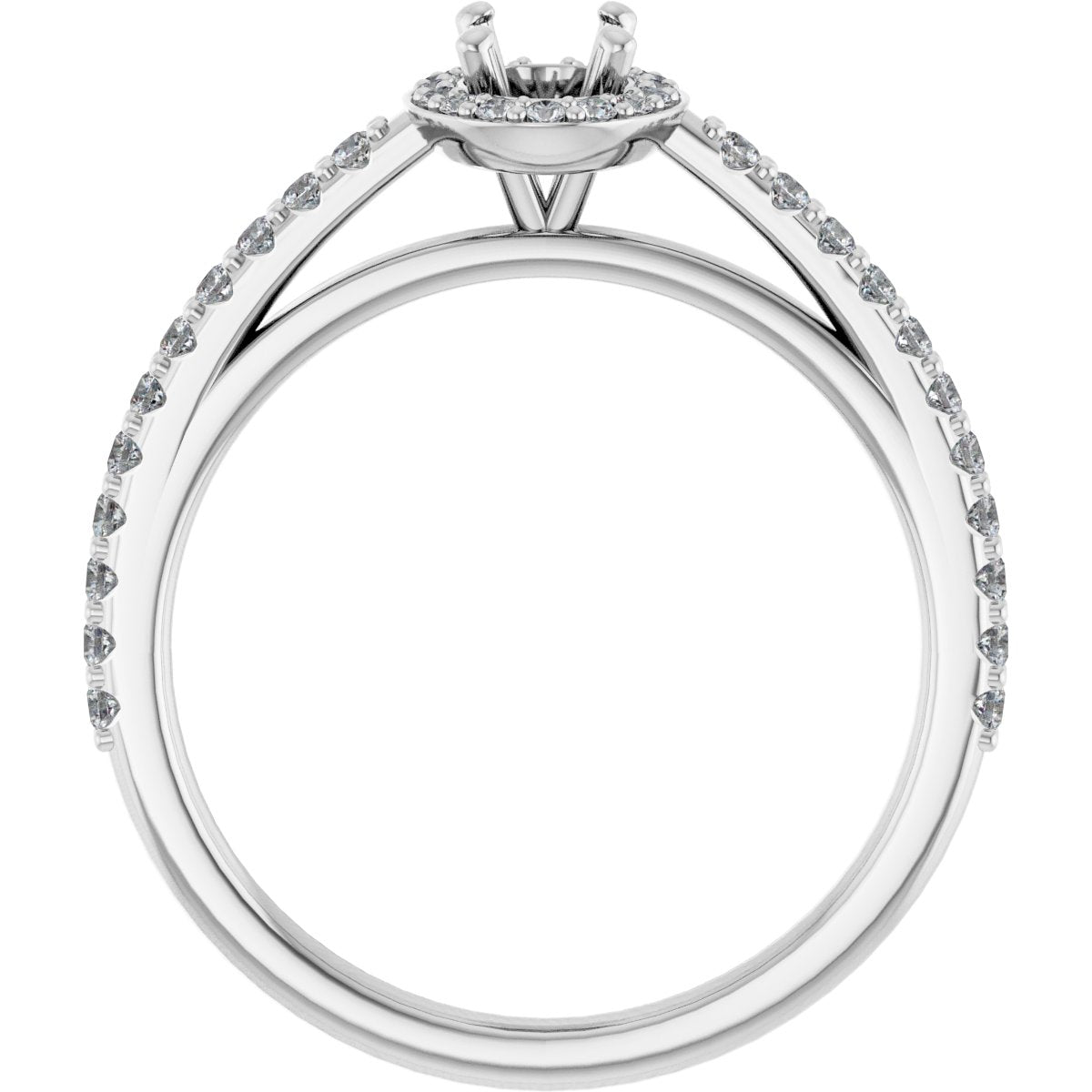 Oval Halo-Style Engagement Ring Semi-Mount - gallery - Series 121987