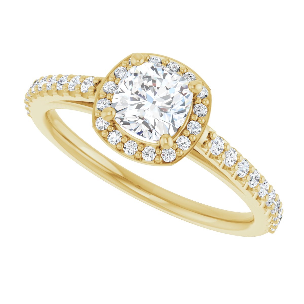 Cushion Halo-Style Engagement Ring Semi-Mount - gallery - Series 121987