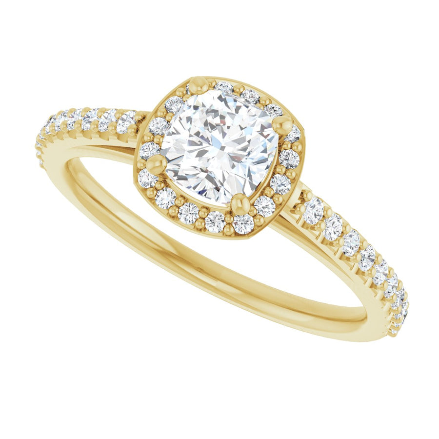 Cushion Halo-Style Engagement Ring Semi-Mount - gallery - Series 121987