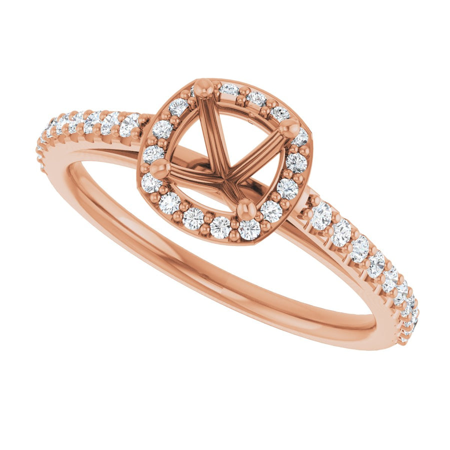Cushion Halo-Style Engagement Ring Semi-Mount - gallery - Series 121987