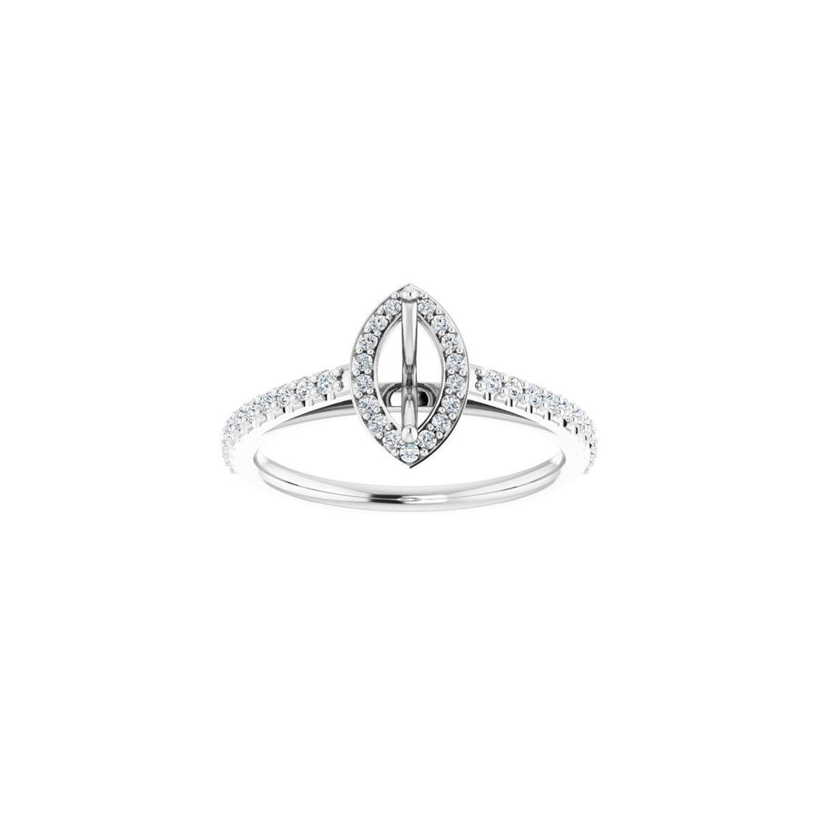 Marquise Halo-Style Engagement Ring Semi-Mount - gallery - Series 121987