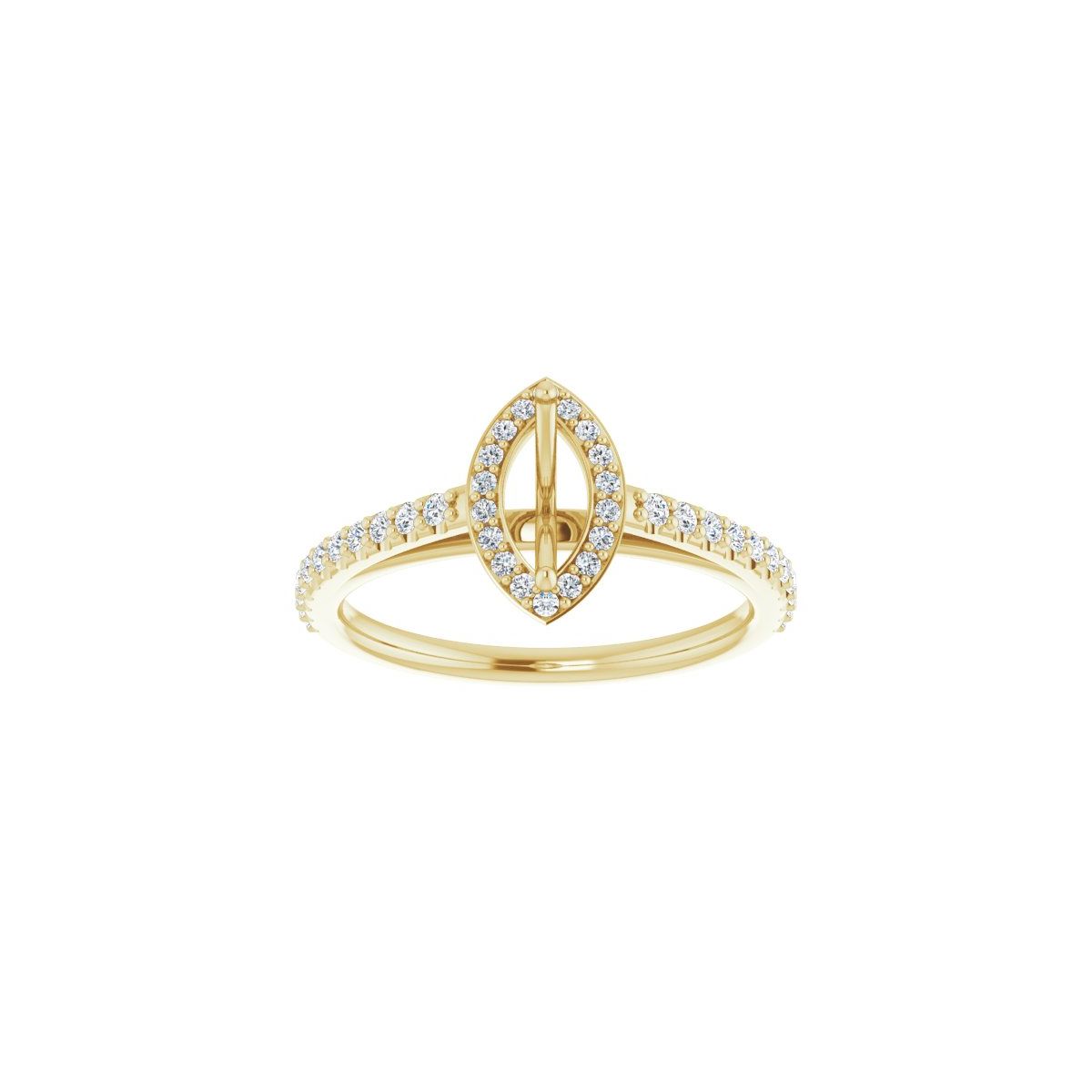 Marquise Halo-Style Engagement Ring Semi-Mount - gallery - Series 121987