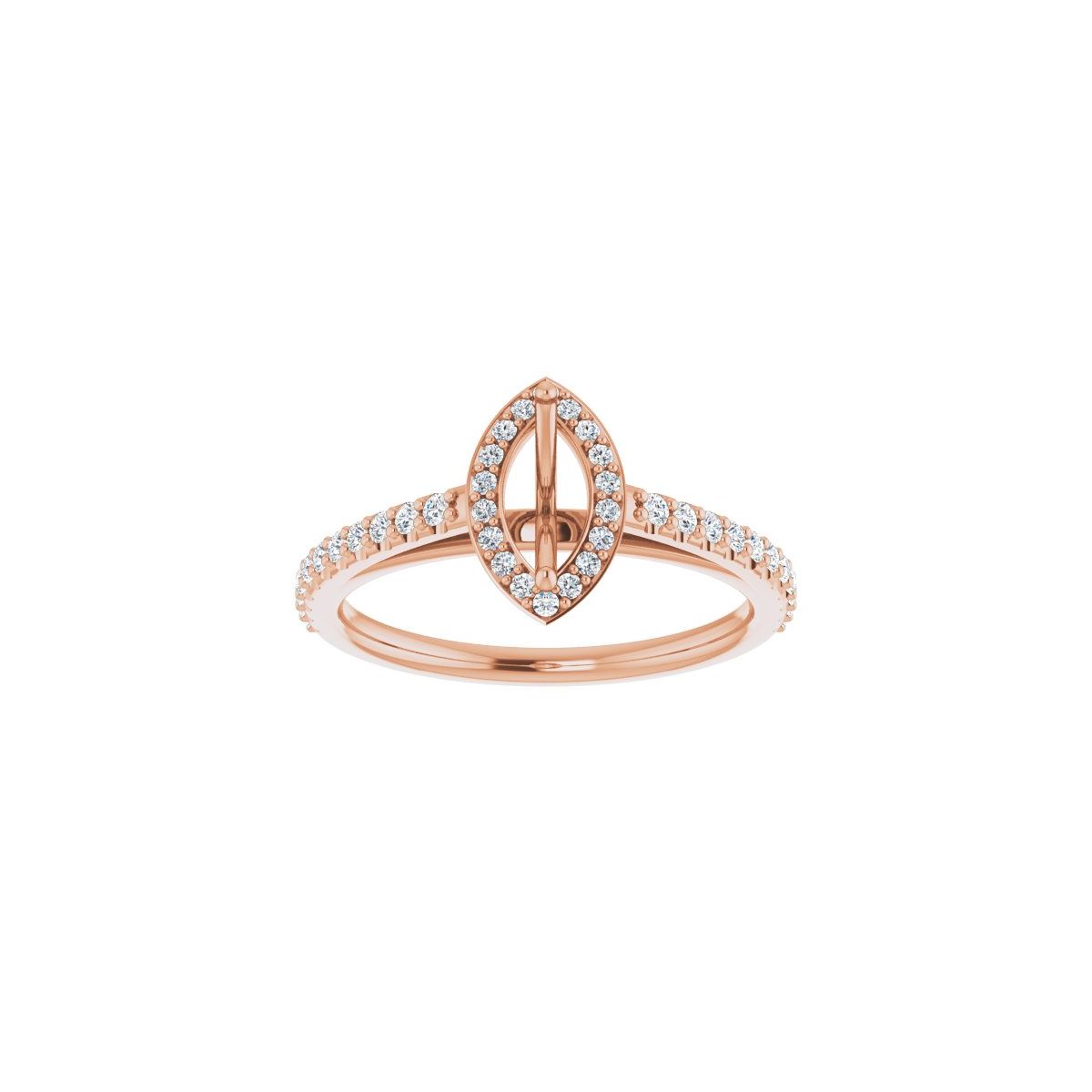 Marquise Halo-Style Engagement Ring Semi-Mount - gallery - Series 121987