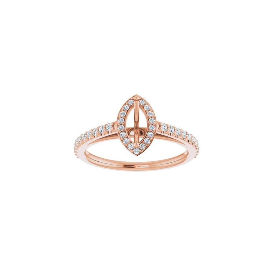 Marquise Halo-Style Engagement Ring Semi-Mount - gallery - Series 121987