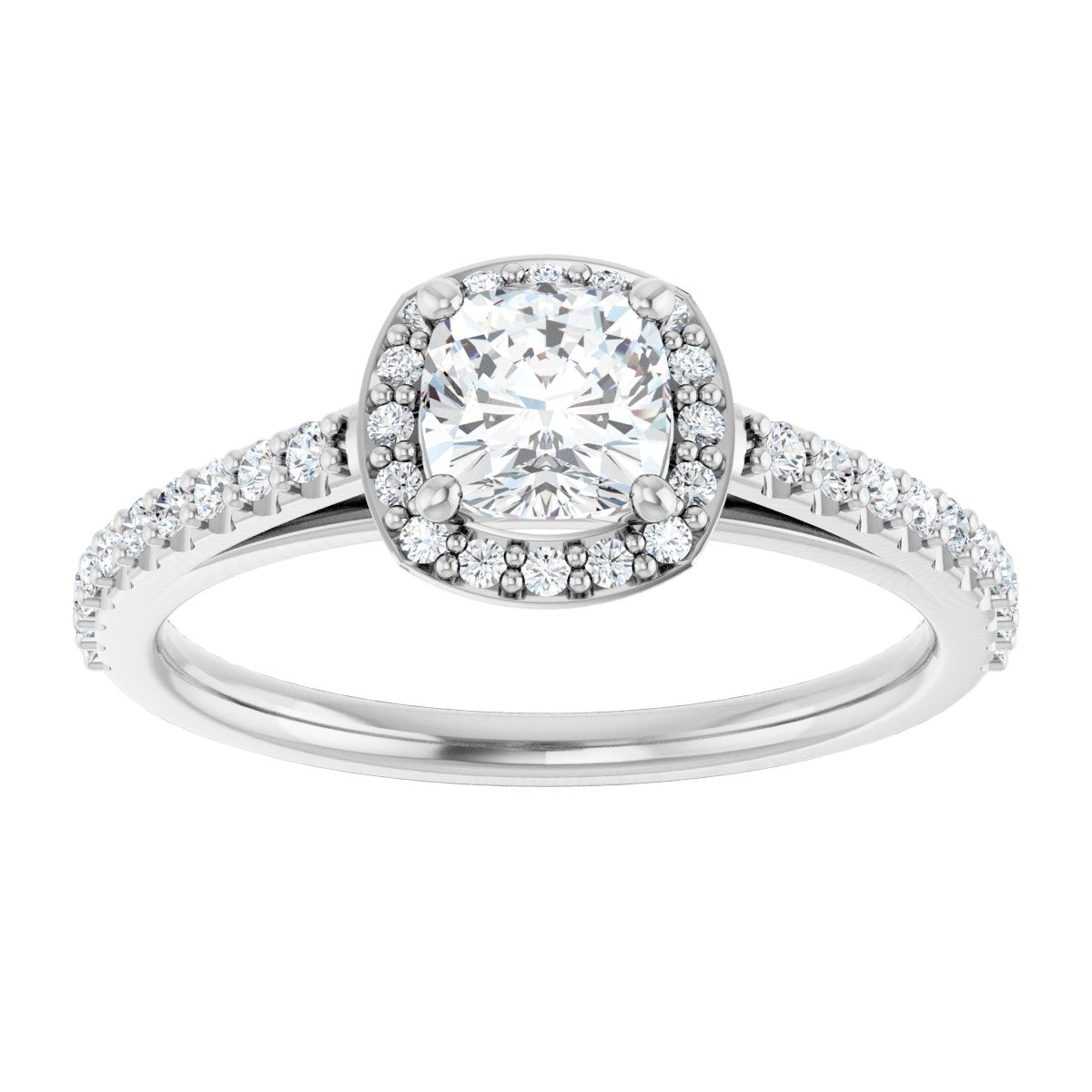 Cushion Halo-Style Engagement Ring Semi-Mount - gallery - Series 121987