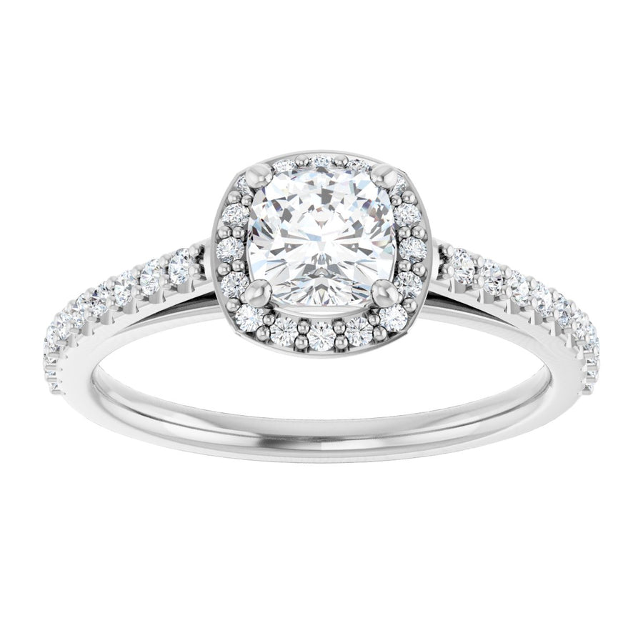 Cushion Halo-Style Engagement Ring Semi-Mount - gallery - Series 121987