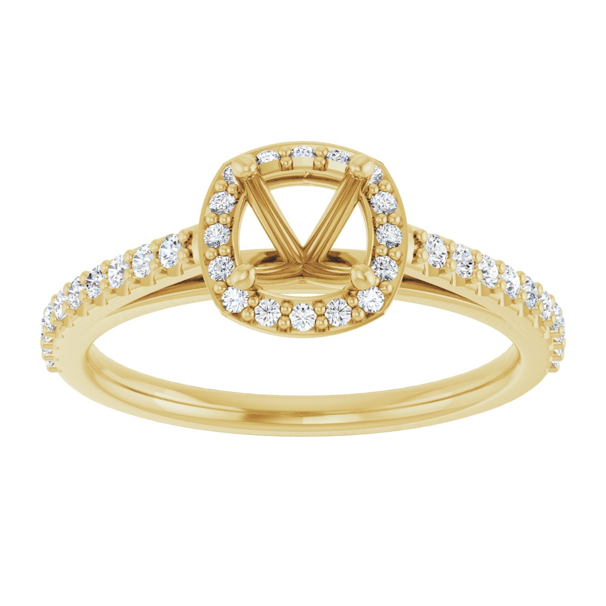 Cushion Halo-Style Engagement Ring Semi-Mount - gallery - Series 121987