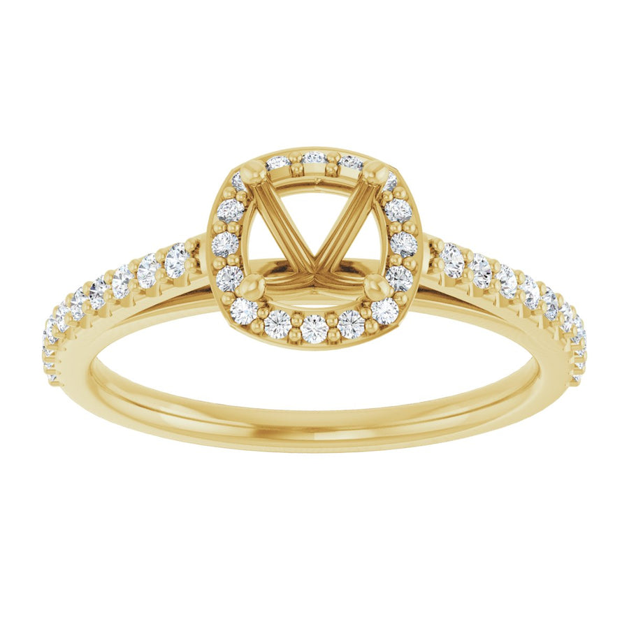 Cushion Halo-Style Engagement Ring Semi-Mount - gallery - Series 121987