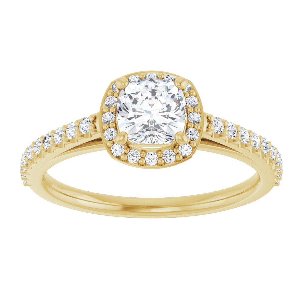 Cushion Halo-Style Engagement Ring Semi-Mount - gallery - Series 121987