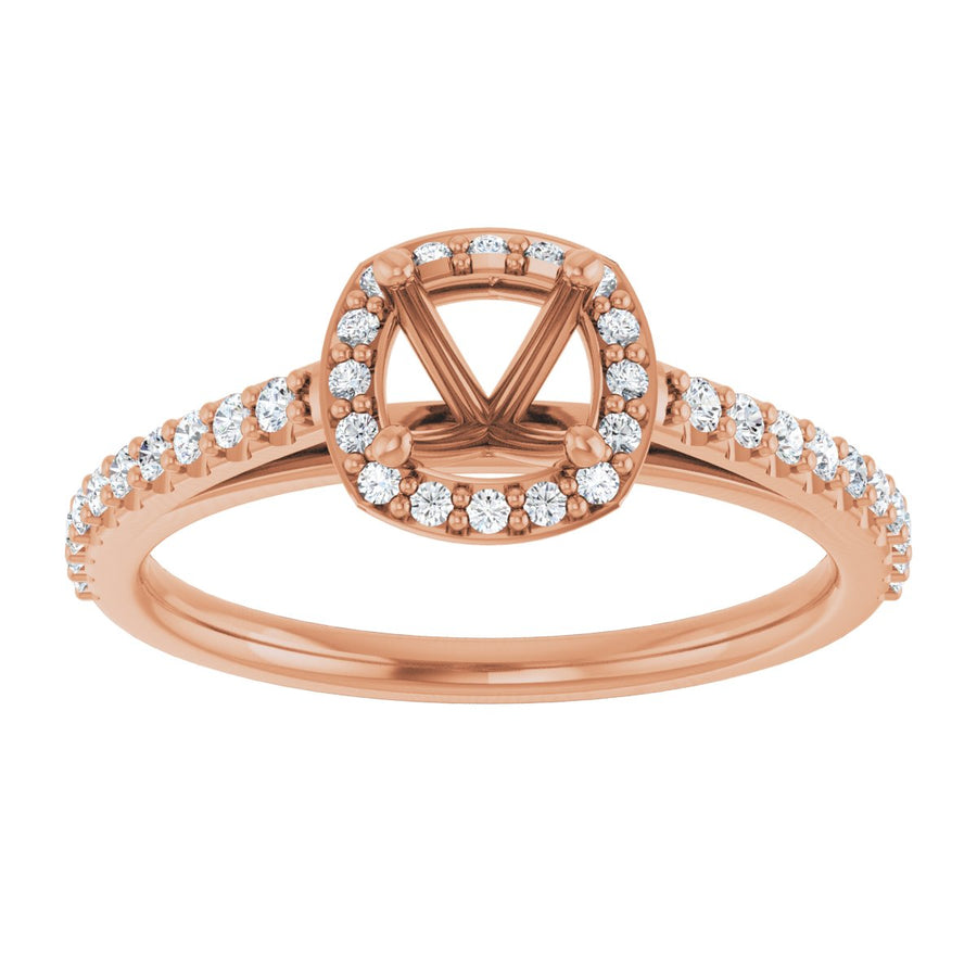 Cushion Halo-Style Engagement Ring Semi-Mount - gallery - Series 121987