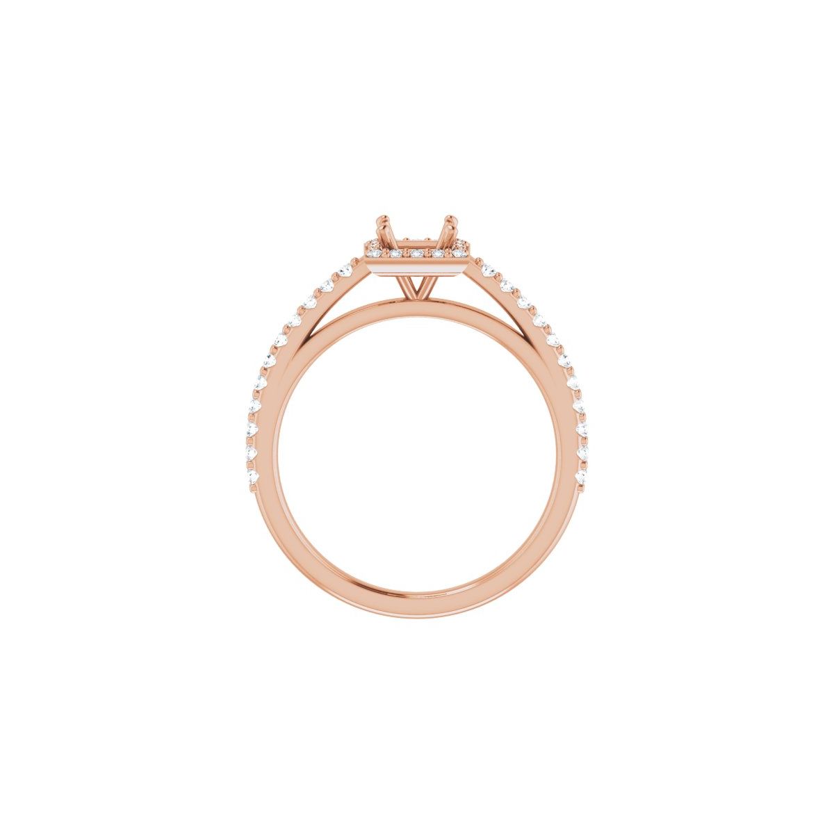 Square Halo-Style Engagement Ring Semi-Mount - gallery - Series 121987