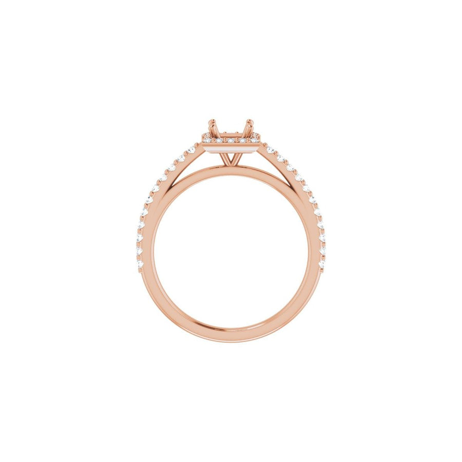 Square Halo-Style Engagement Ring Semi-Mount - gallery - Series 121987