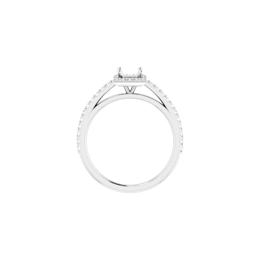 Square Halo-Style Engagement Ring Semi-Mount - gallery - Series 121987