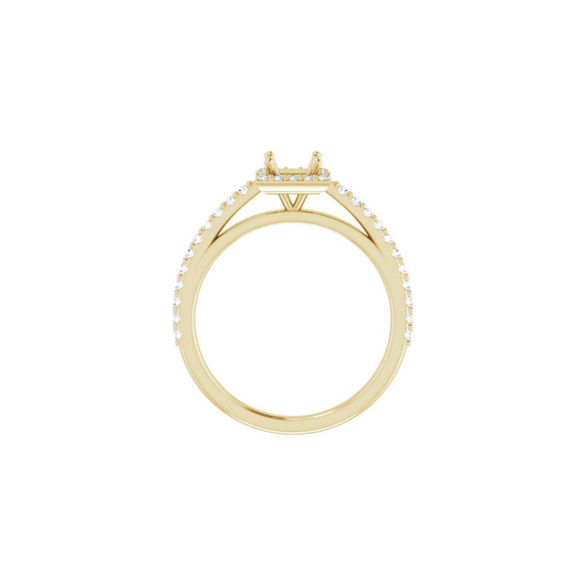 Square Halo-Style Engagement Ring Semi-Mount - gallery - Series 121987