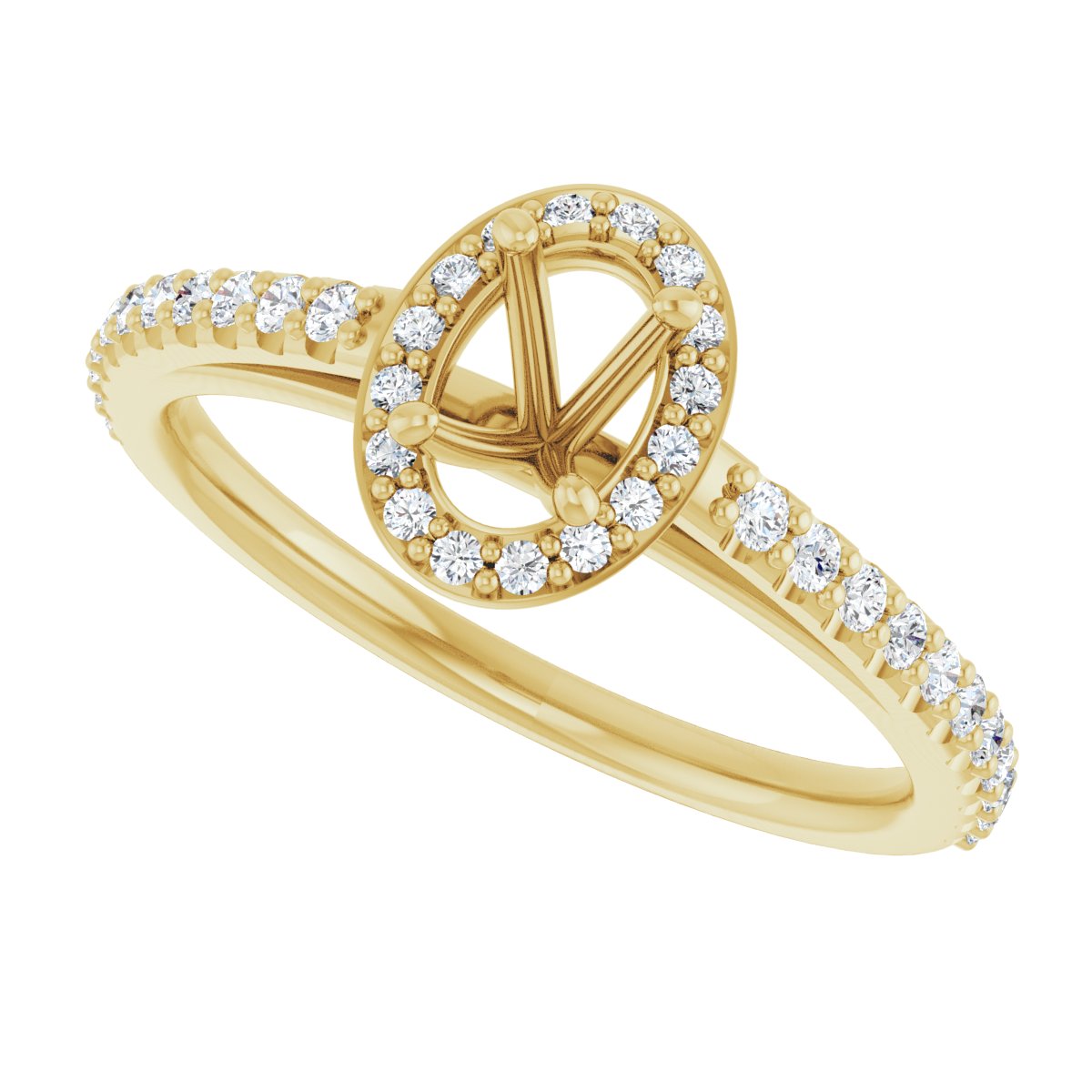 Oval Halo-Style Engagement Ring Semi-Mount - gallery - Series 121987