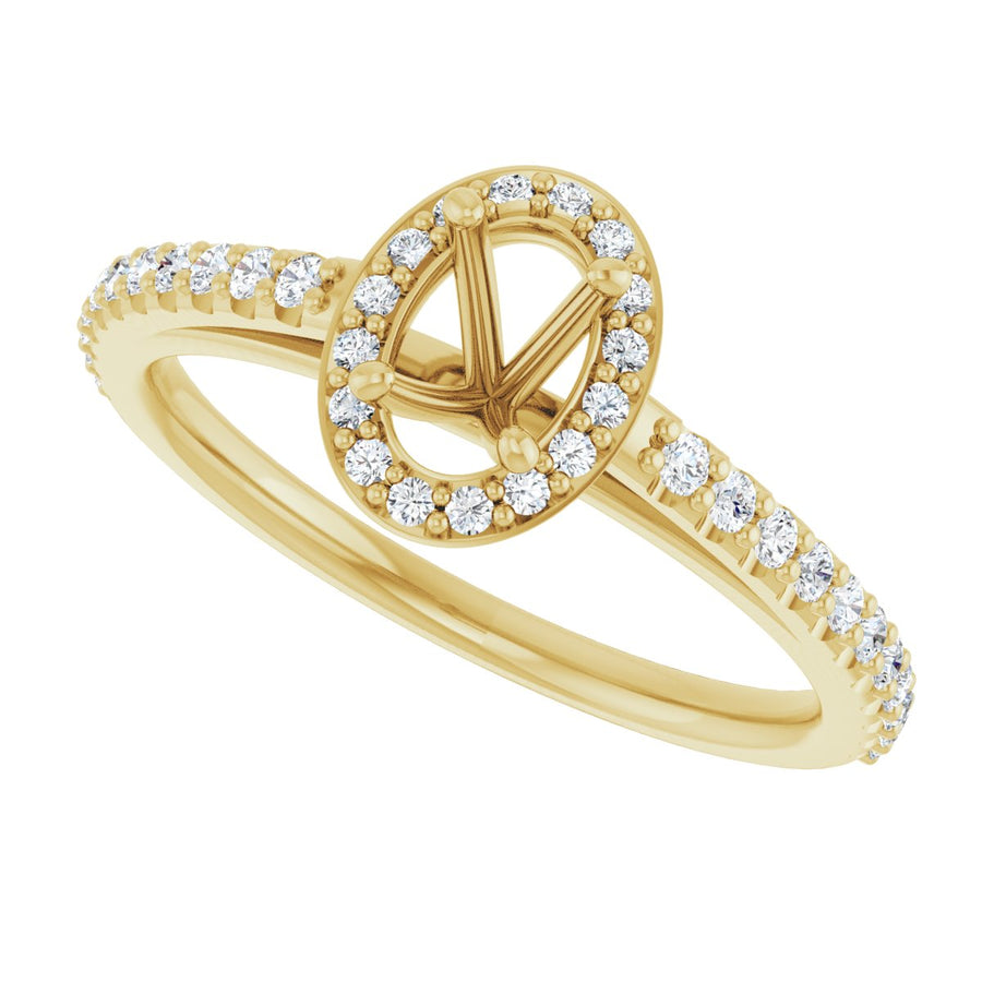 Oval Halo-Style Engagement Ring Semi-Mount - gallery - Series 121987