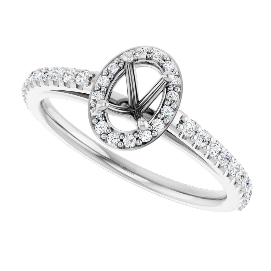 Oval Halo-Style Engagement Ring Semi-Mount - gallery - Series 121987