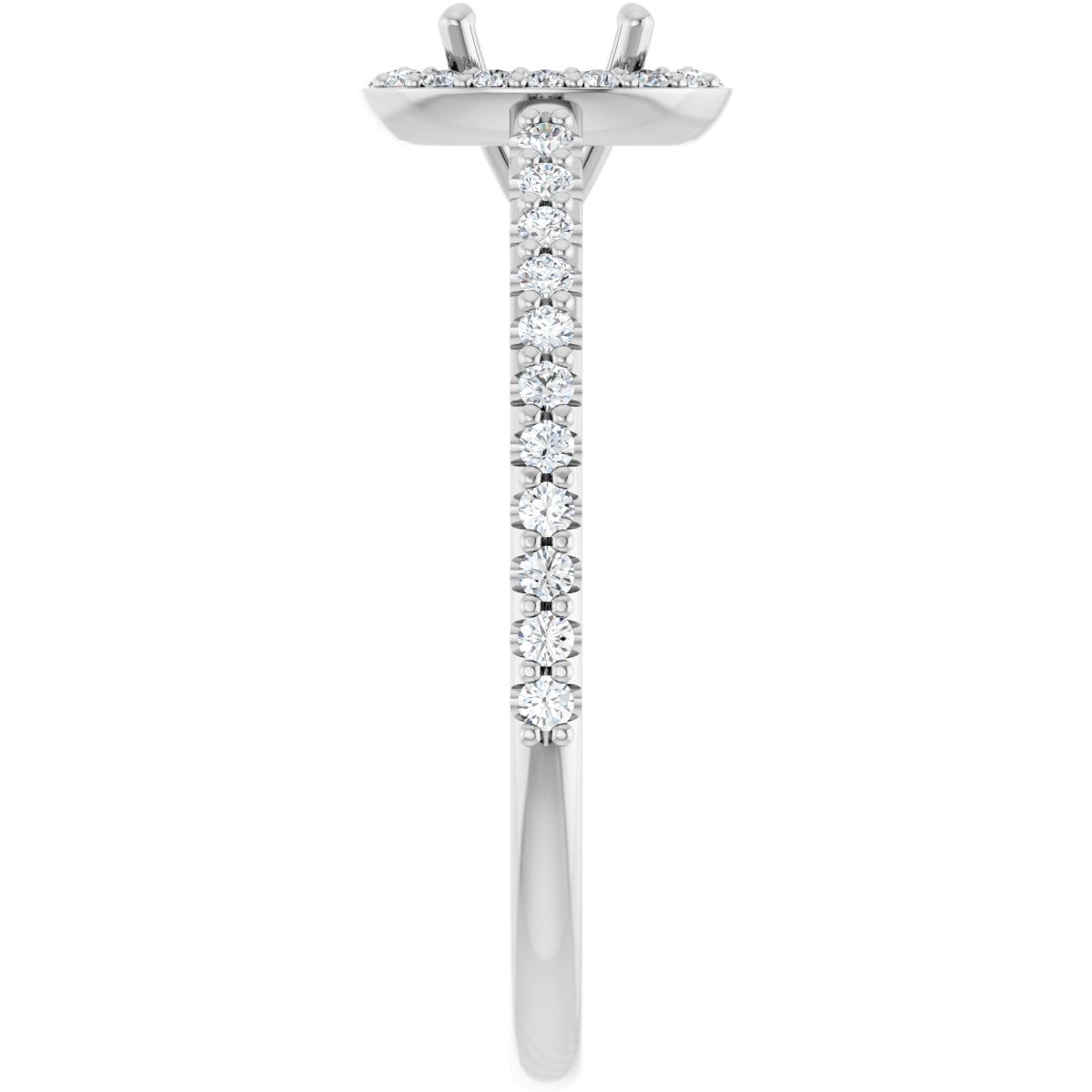 Oval Halo-Style Engagement Ring Semi-Mount - gallery - Series 121987