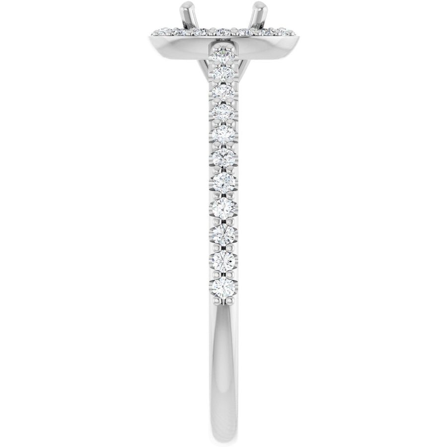 Oval Halo-Style Engagement Ring Semi-Mount - gallery - Series 121987