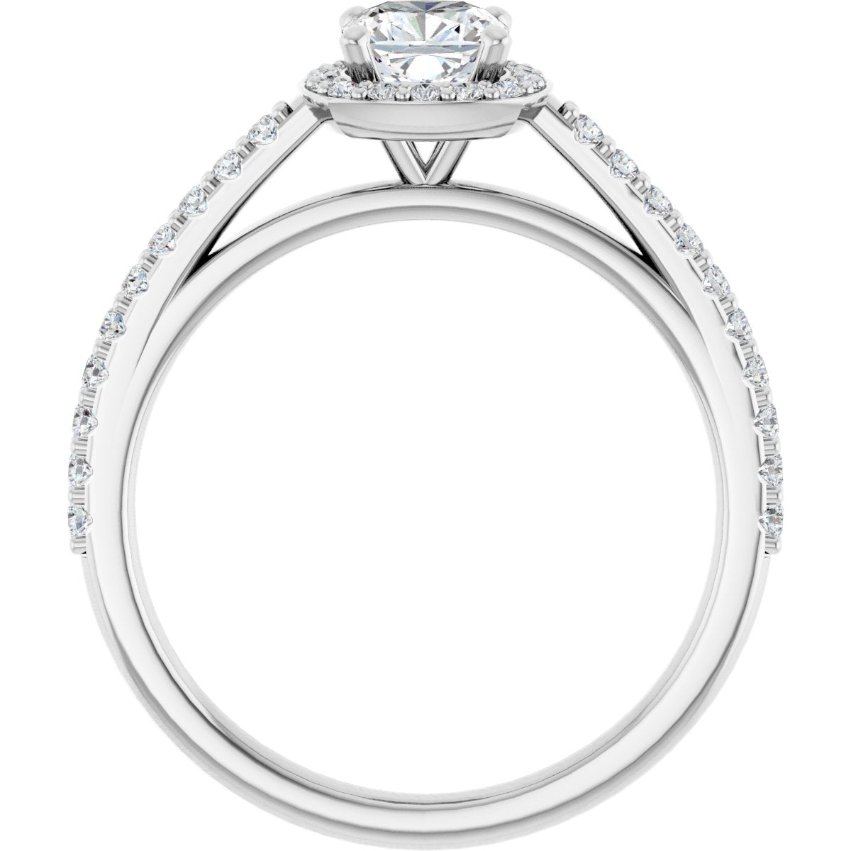 Cushion Halo-Style Engagement Ring Semi-Mount - gallery - Series 121987