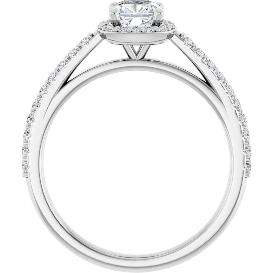 Cushion Halo-Style Engagement Ring Semi-Mount - gallery - Series 121987