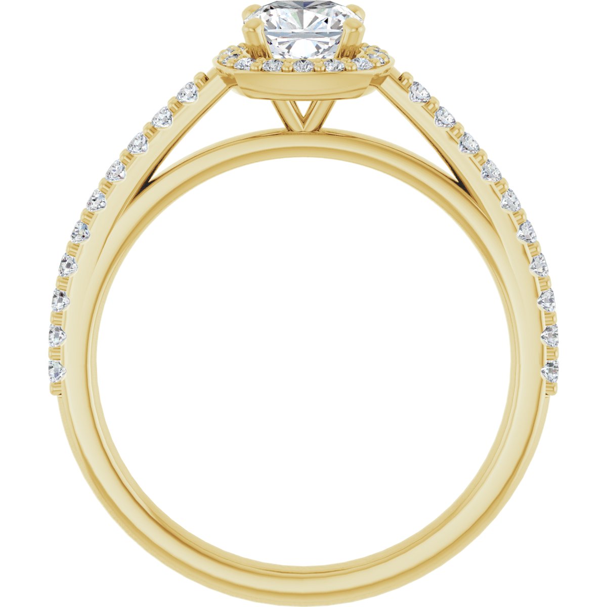 Cushion Halo-Style Engagement Ring Semi-Mount - gallery - Series 121987