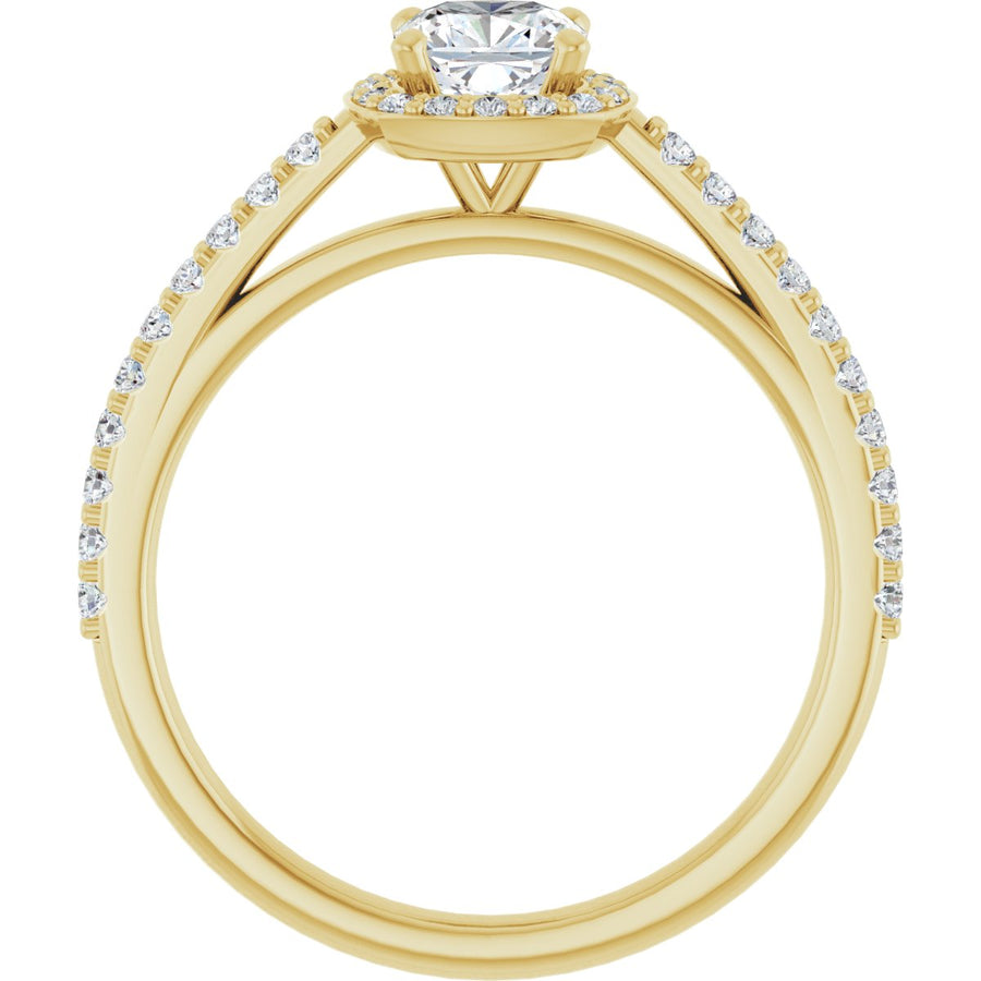 Cushion Halo-Style Engagement Ring Semi-Mount - gallery - Series 121987