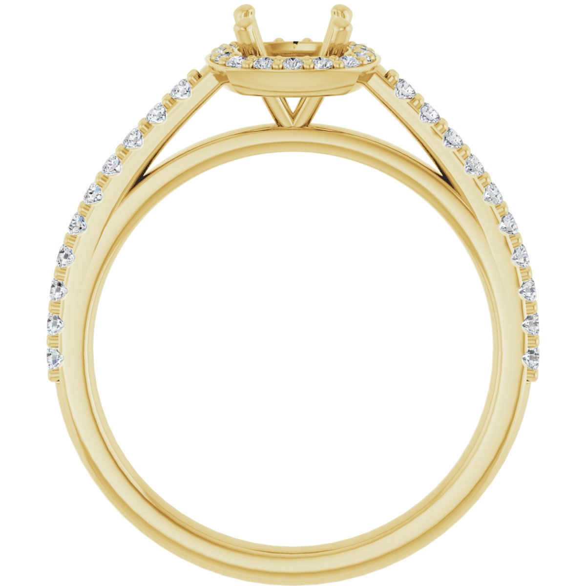 Cushion Halo-Style Engagement Ring Semi-Mount - gallery - Series 121987