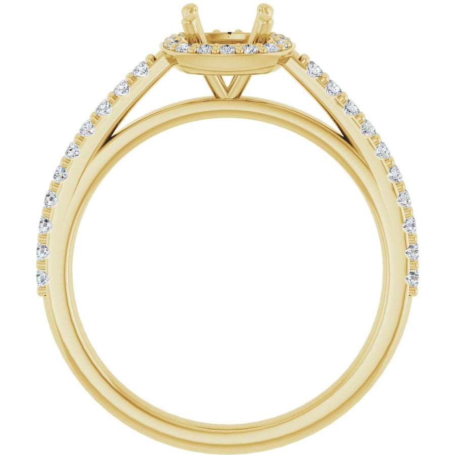 Cushion Halo-Style Engagement Ring Semi-Mount - gallery - Series 121987