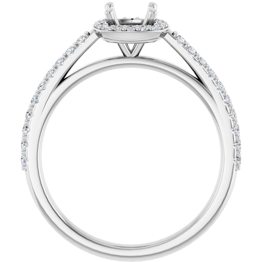 Cushion Halo-Style Engagement Ring Semi-Mount - gallery - Series 121987