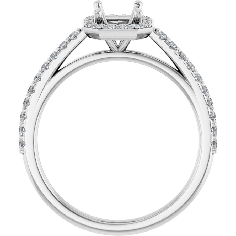 Emerald Halo-Style Engagement Ring Semi-Mount - gallery - Series 121987