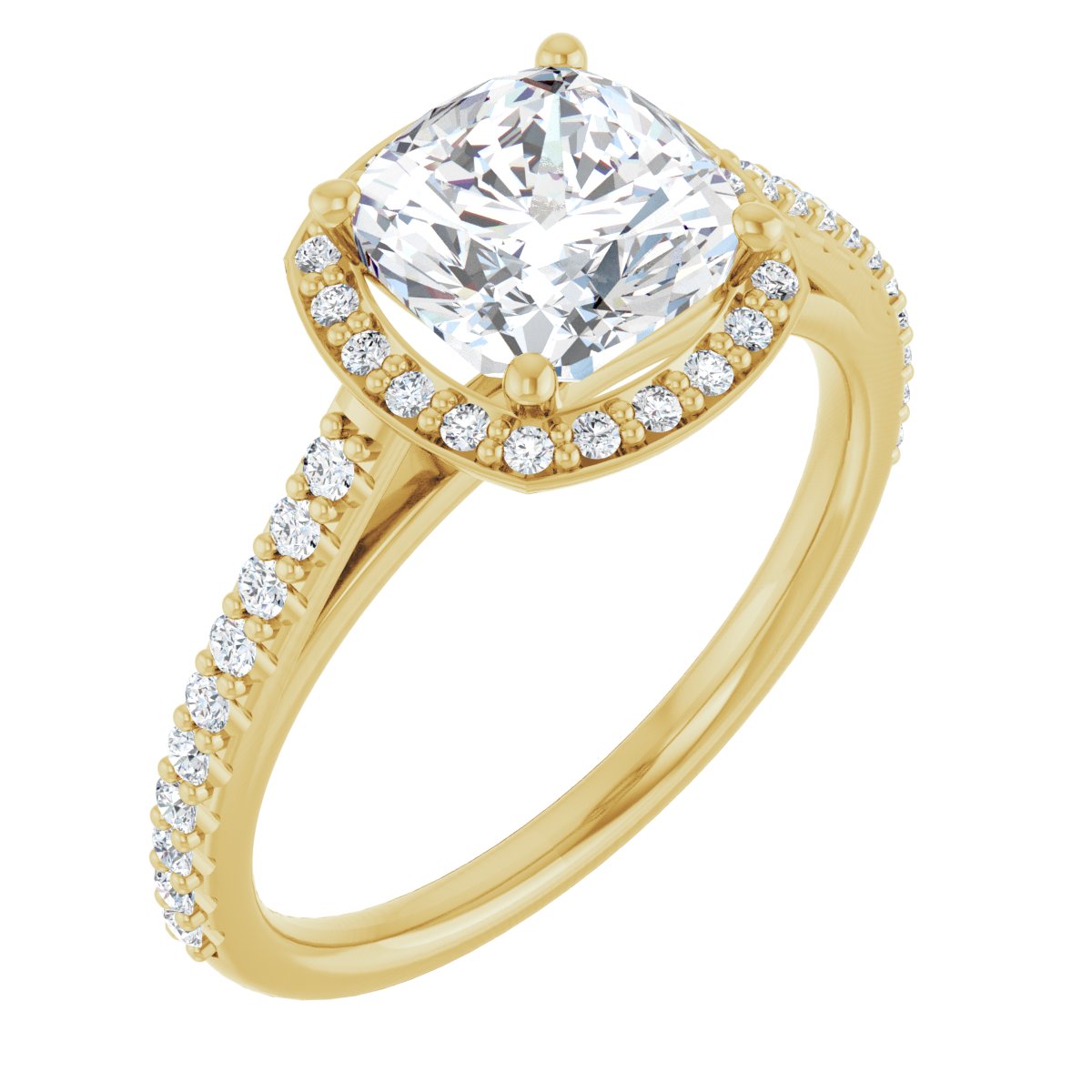 Cushion Halo-Style Engagement Ring Semi-Mount - gallery - Series 121987