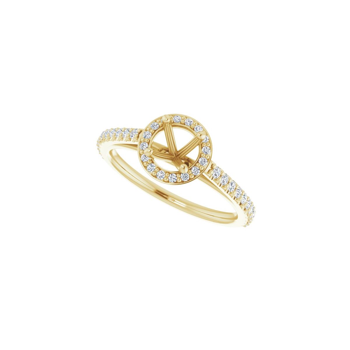 Round Halo-Style Engagement Ring Semi-Mount - gallery - Series 121987