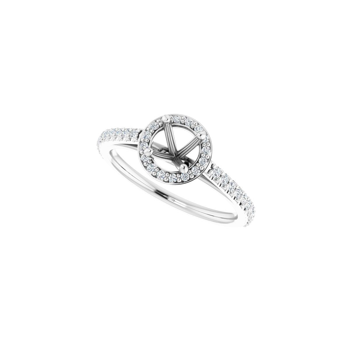 Round Halo-Style Engagement Ring Semi-Mount - gallery - Series 121987