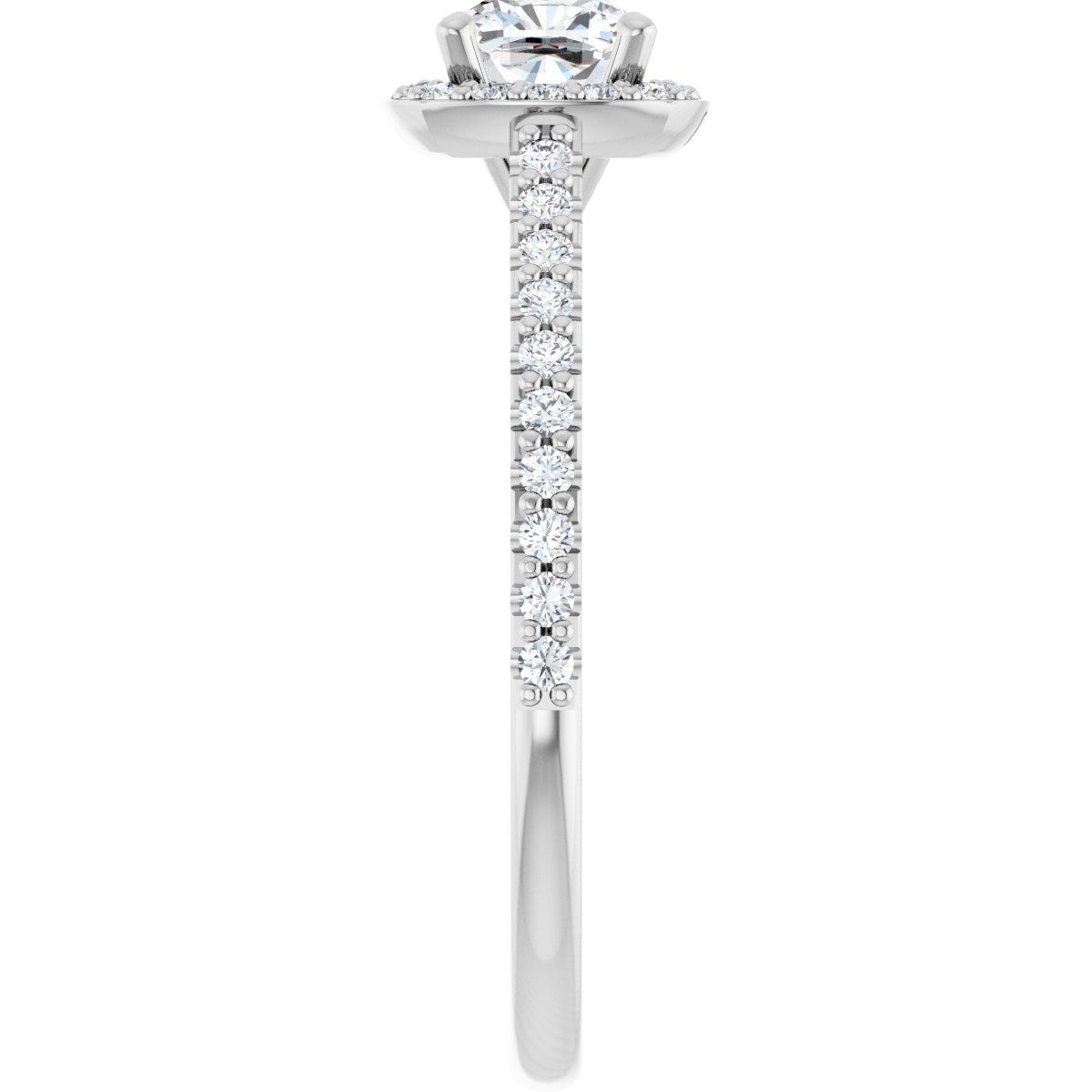 Cushion Halo-Style Engagement Ring Semi-Mount - gallery - Series 121987