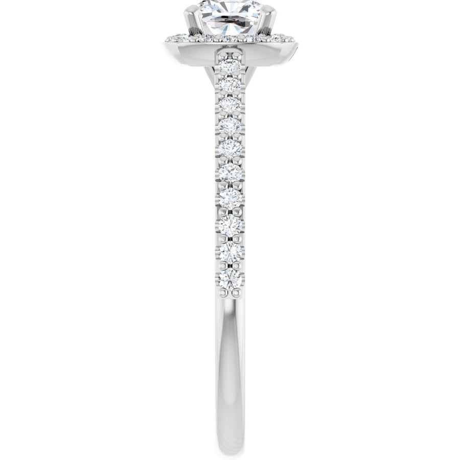 Cushion Halo-Style Engagement Ring Semi-Mount - gallery - Series 121987