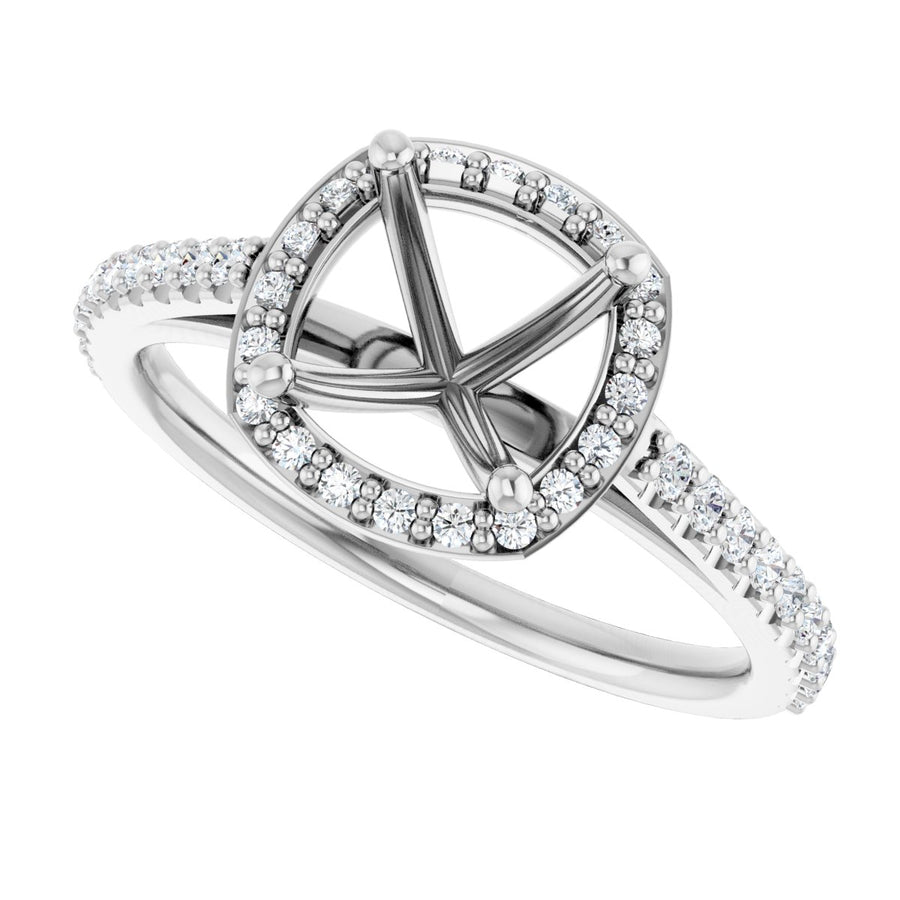 Cushion Halo-Style Engagement Ring Semi-Mount - gallery - Series 121987