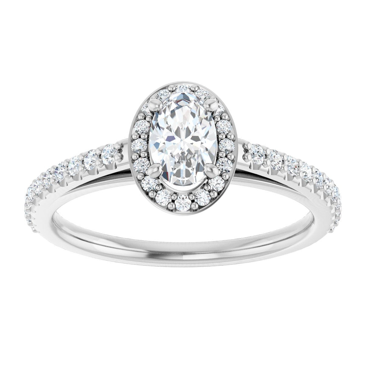 Oval Halo-Style Engagement Ring Semi-Mount - gallery - Series 121987
