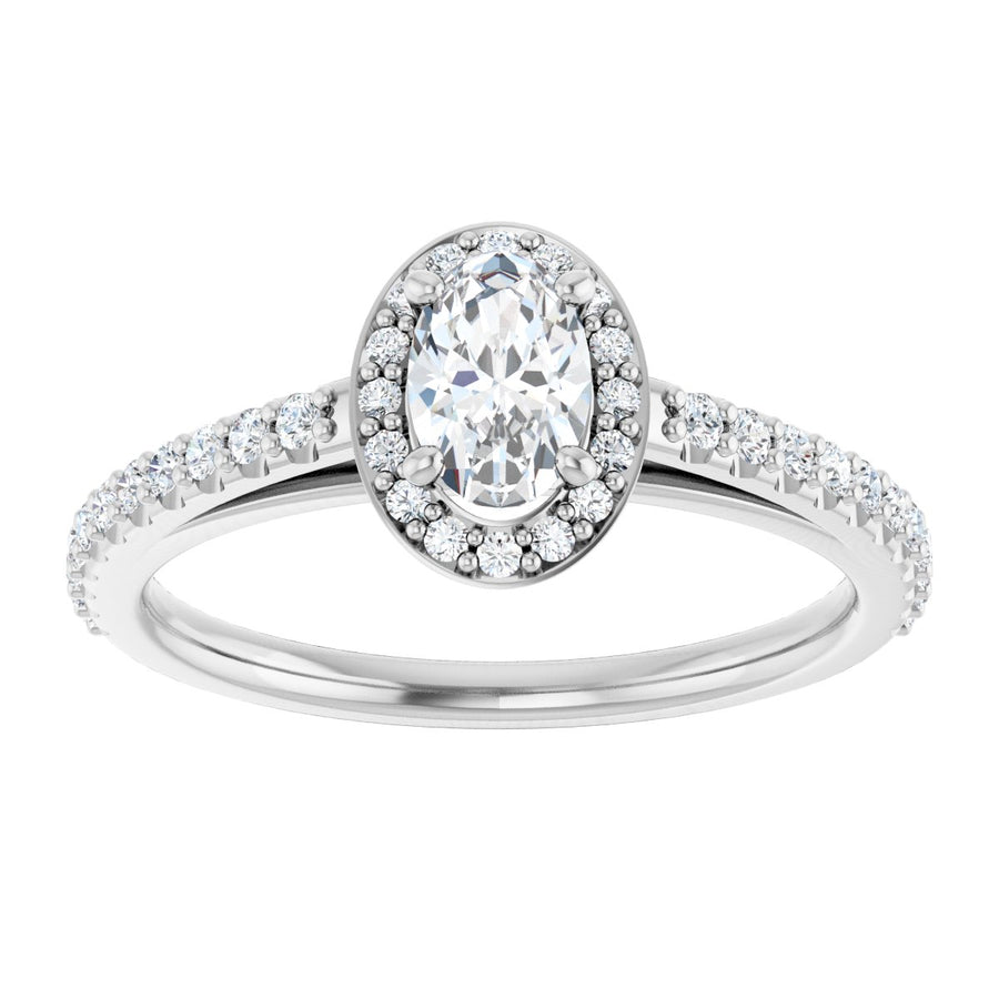 Oval Halo-Style Engagement Ring Semi-Mount - gallery - Series 121987