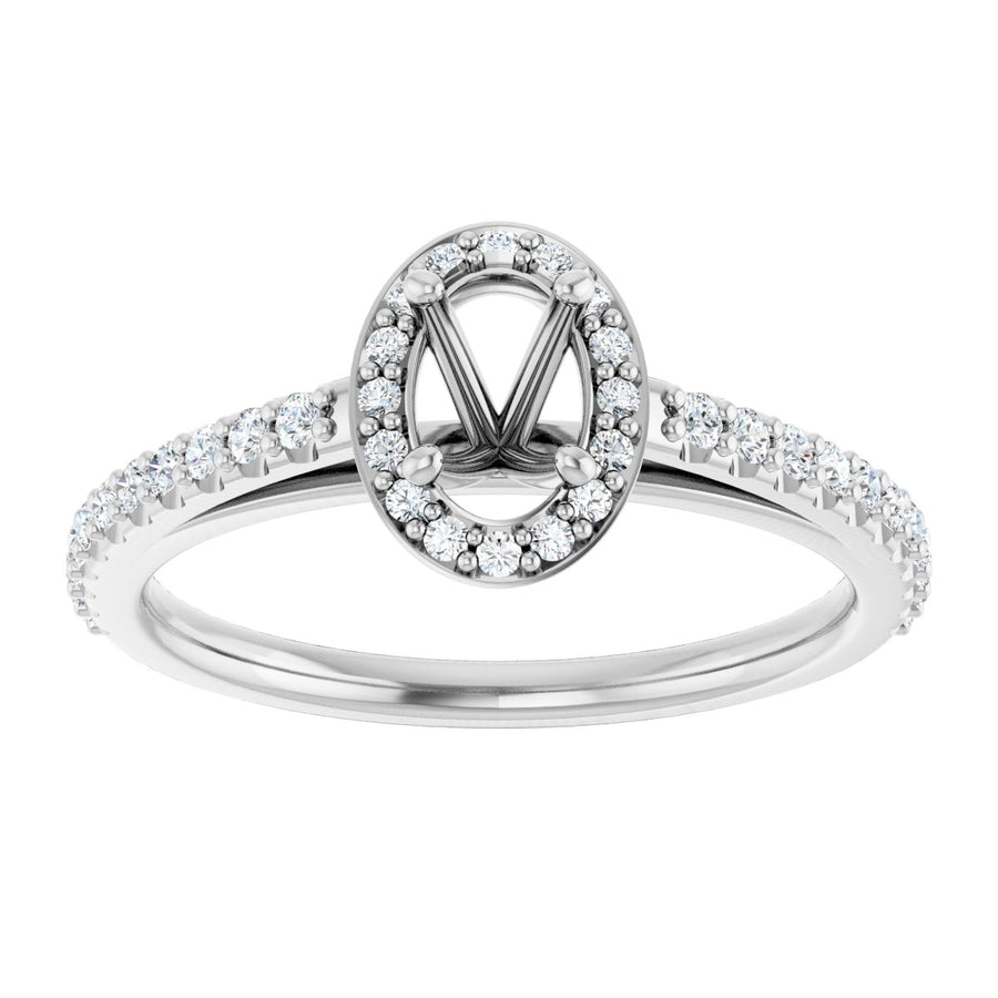 Oval Halo-Style Engagement Ring Semi-Mount - gallery - Series 121987