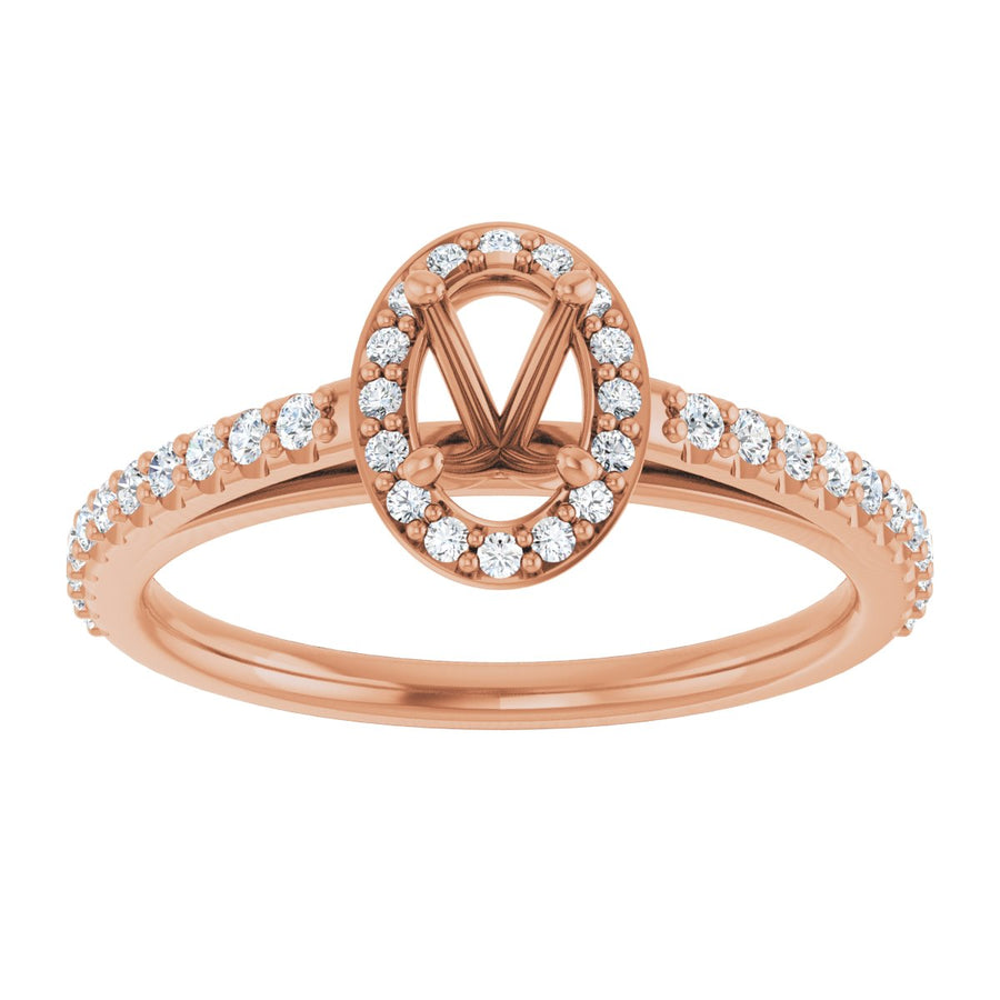 Oval Halo-Style Engagement Ring Semi-Mount - gallery - Series 121987