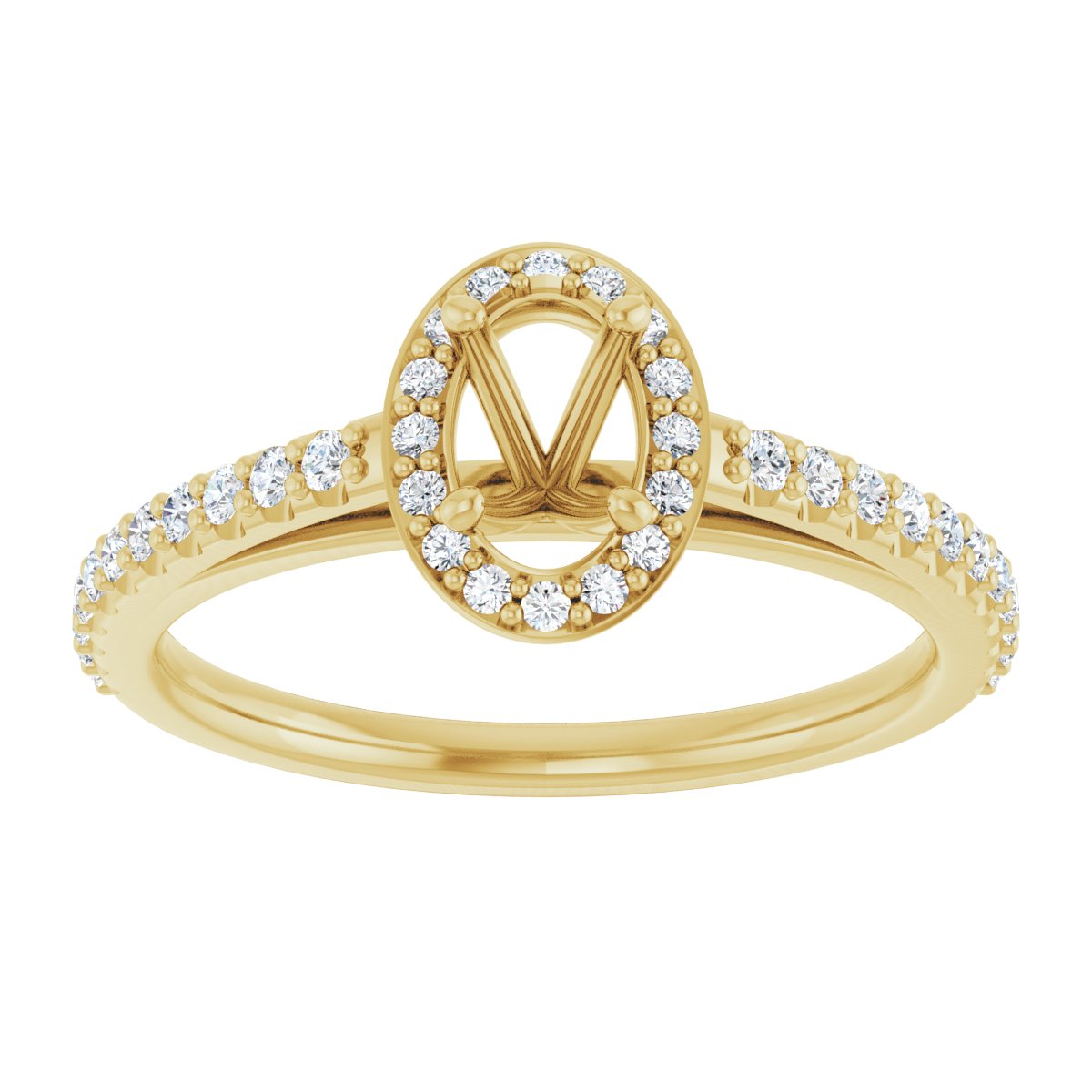 Oval Halo-Style Engagement Ring Semi-Mount - gallery - Series 121987