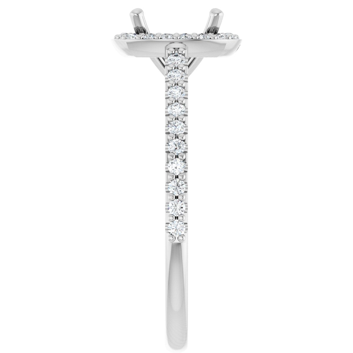 Cushion Halo-Style Engagement Ring Semi-Mount - gallery - Series 121987