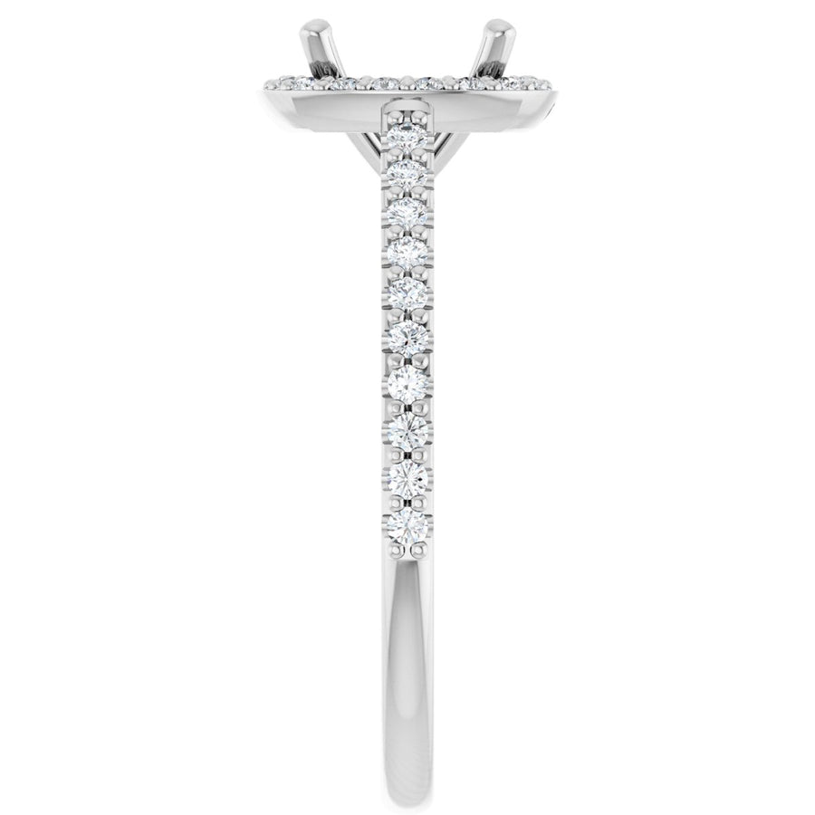 Cushion Halo-Style Engagement Ring Semi-Mount - gallery - Series 121987